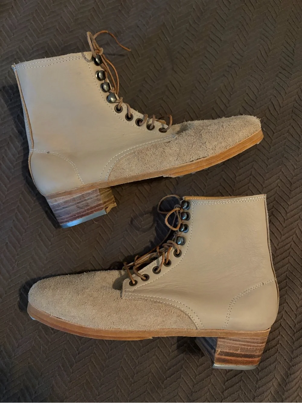 WWII German Style M37 M43 Hobnail Low Boots Leather Reenactment Shoes Size 10